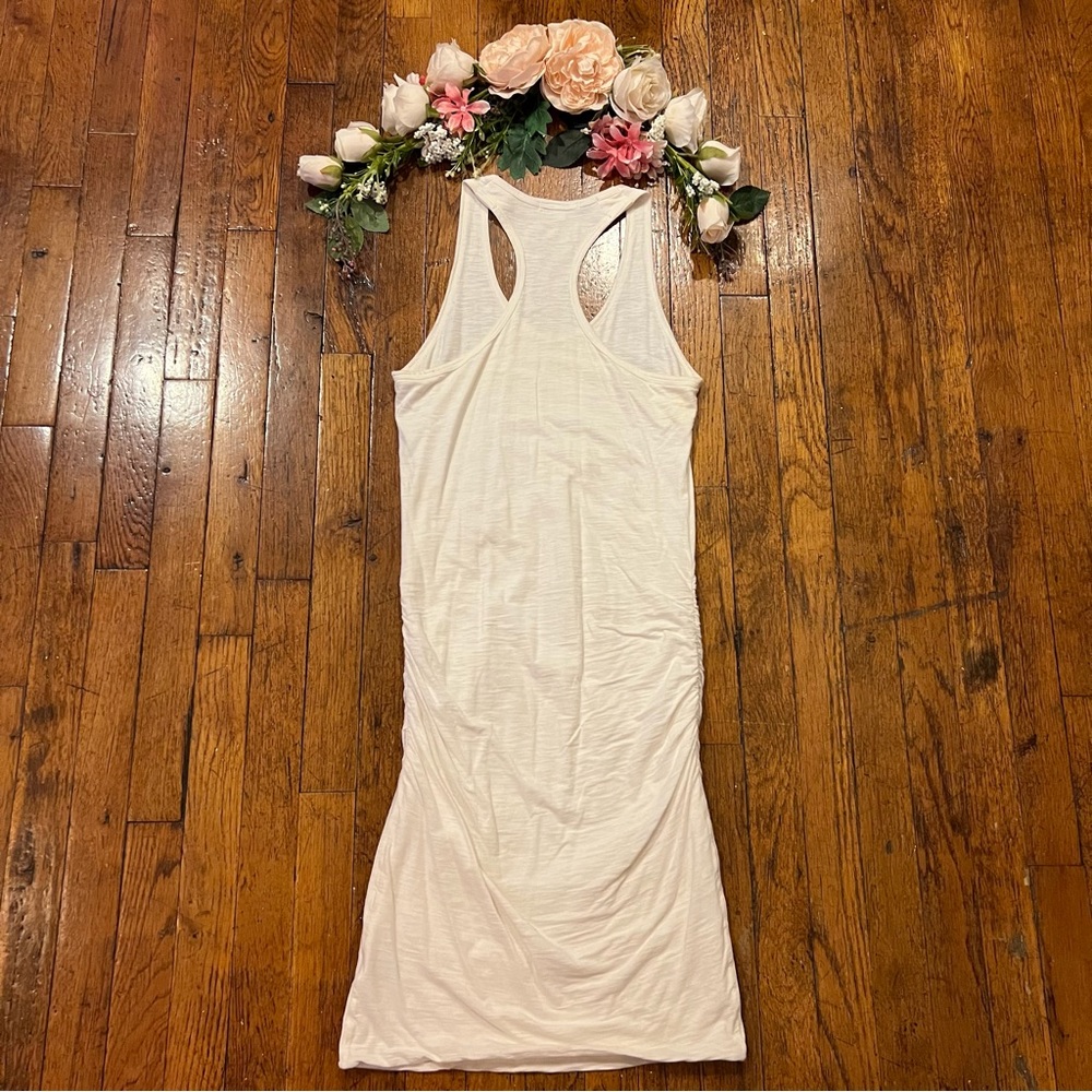 James Perse Ruched Tank Dress Racerback White - Picture 13 of 16
